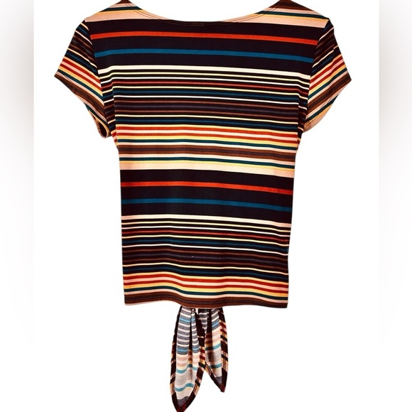 Jules & Leopold retro striped tshirt, Medium, knotted, 70s Hippie Boho - Picture 6 of 7